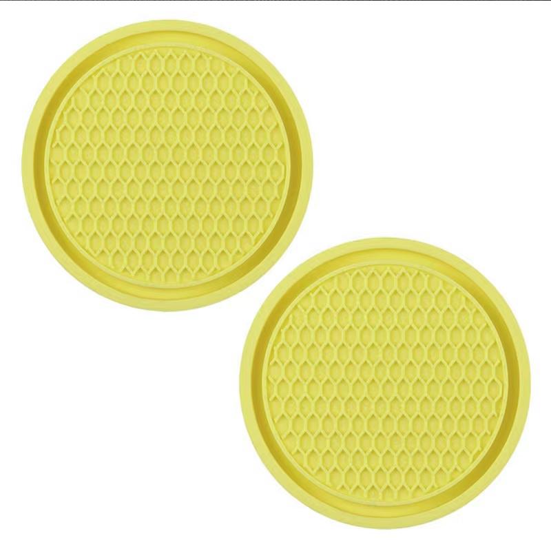2Pcs Car Bling Rhinestone Cup Holder Drink Pad Interior Decoration Anti-slip Mat Round Durable Coaster Heat Resi Car Accessories