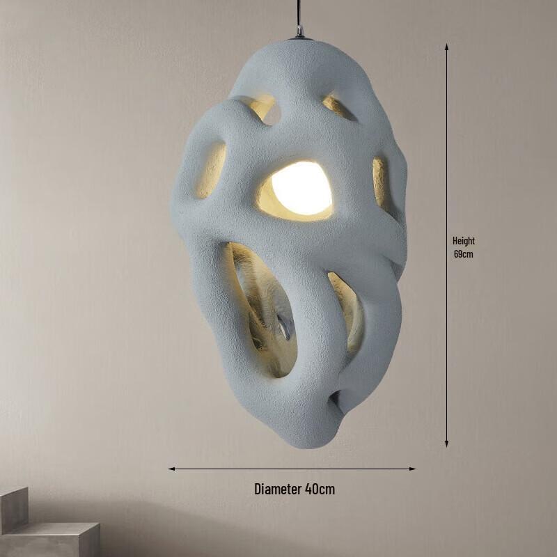 Minimalist Wabi-sabi Cement Gray Chandelier