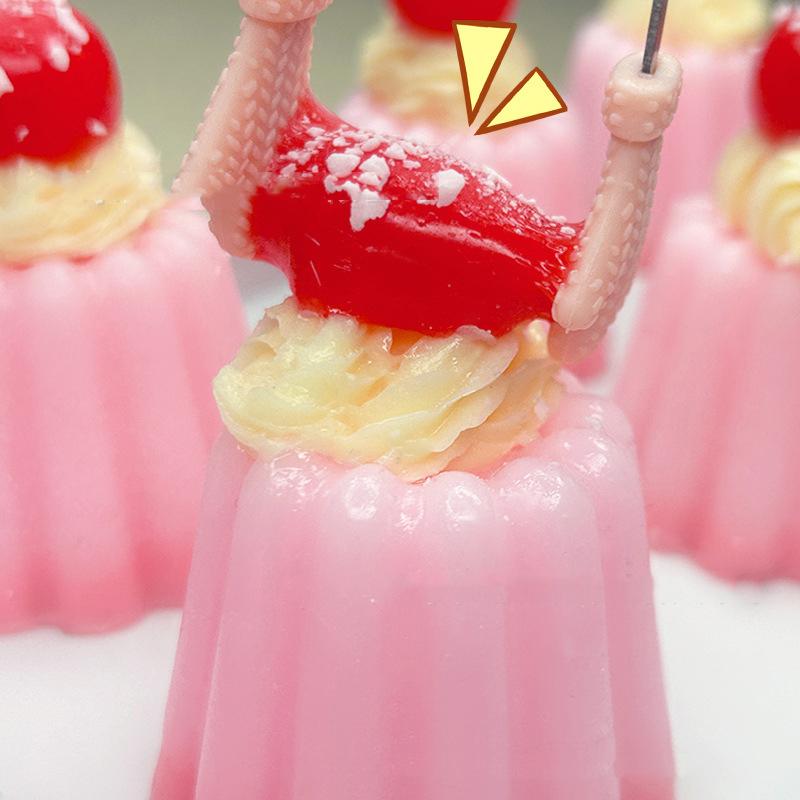 Squishy Imitation Caramel Pink Pudding Dessert Cake Squeeze Toy Cherry Pudding Soft Rubber Elastic Jelly Toy Girl Gift Kids Toys
