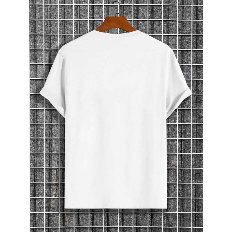 European sizes Fishing DNA Print Men'S Round Neck T-Shirt, Lightweight Breathable Outdoor Top, Suitable for Daily Life And Athletic Activities