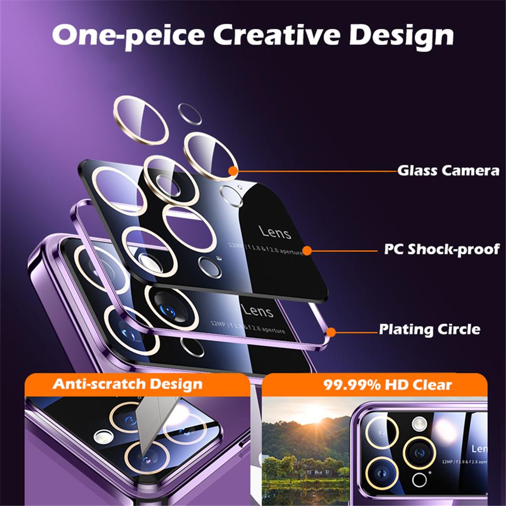 Plating Clear Hard PC Glass Lens Camera Protection Case For For Iphone 17 Pro Max 16 1 13 11 12 14 Transparent Bumper Cover