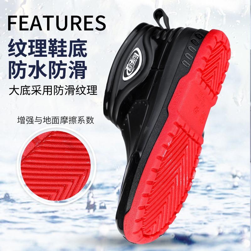 Jundeng Winter Warme Gummischuhe Herren Wasserdichte Schuhe Kurzschaft Fuß Regenstiefel Küche Rutschfeste Wasserschuhe Verdickte Arbeitsschuhe Herren
