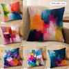 Color Paint Cushion Cover Soft Plush Fabric DoubleSided Printed Cushion Covers for All Seasons Modern HomeDecor Gift