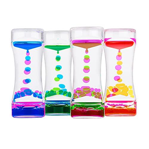 

LULUFUN Liquid Oil Timer Hourglass, Toy, Colorful Ornament, Desktop Decor, Relaxing Oil Drops, Set of 4, Perfect for Birthdays and Christmas, Gifts