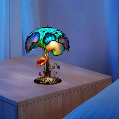 Mushroom Table Lamp Colored Mushroom Shape Night Light Resin Bedside Lamp Desk Reading