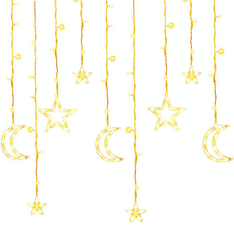 Solar-Powered LED Star String Lights for Outdoor Christmas Decorations