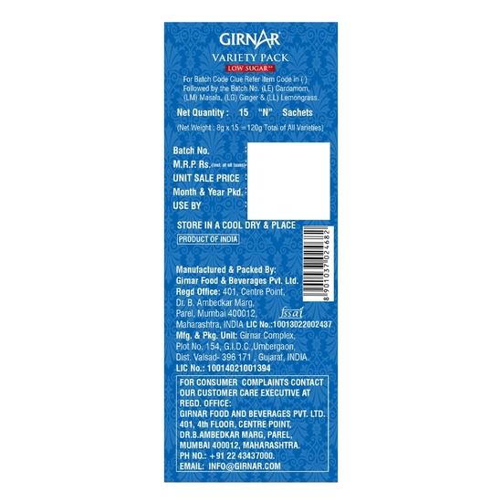 Girnar Instant Premix Chai - Zestaw Różnorodności (15 saszetek)