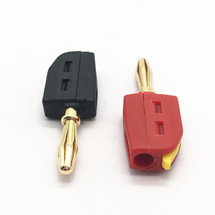 Gold-Plated 4MM Banana Plug: No-Weld Quick Wiring, Self-Locking Push-Type Socket
