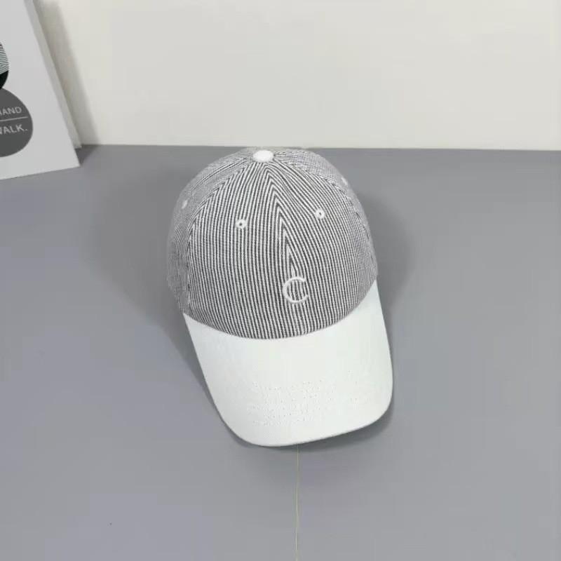 Small fresh striped embroidered baseball cap women's spring summer niche face small hat versatile cap
