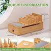 Bamboo Charging Station for Multiple Devices Charger Dock Holder Stand for Cell Phone and Tablet Electronic Devices Organizer 6
