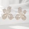 2026 Light Luxury Temperament  Zircon Flower Earrings Women, Niche Temperament Celebrity Stud Earrings Jewelry Women