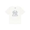New MLB Old Flower T Shirts Unisex Milk White 3ATSM2023-50CRS