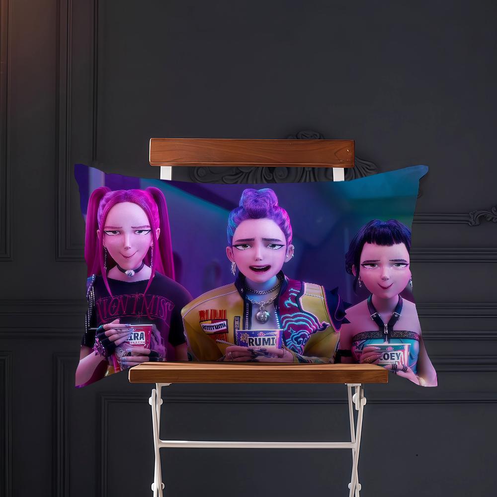 Anime Funny Meme K-Kpops D-Demon H-Hunters Cushion Cover Rectangle Pillow Cover Home Sofa Living Room Coffee Shop Pillowcase