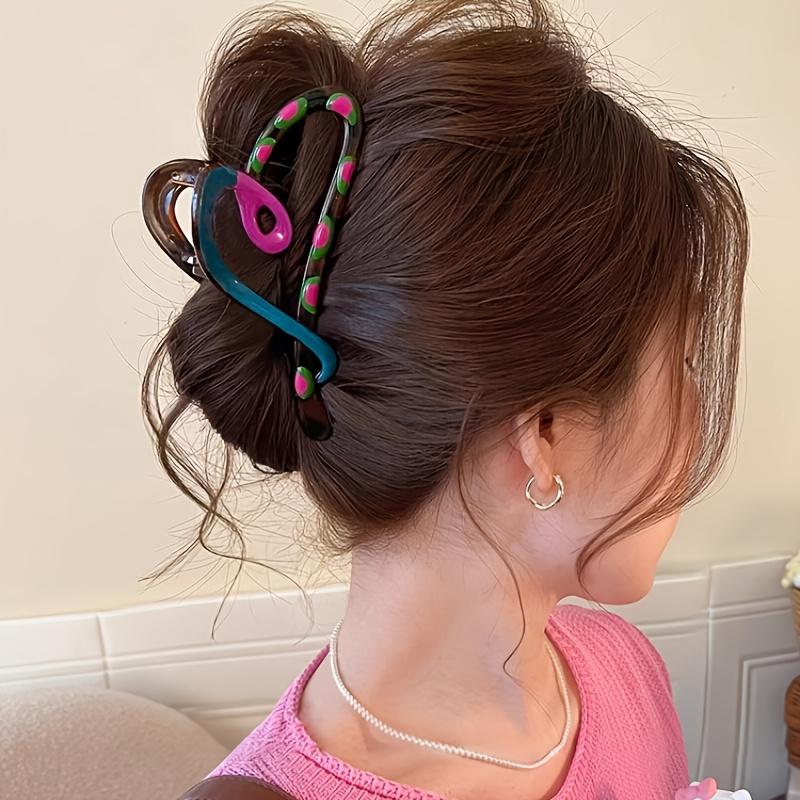 

[1pc Hair Claw Clips] 1pc Elegant Heart-Shaped Hair Claw Clips, Simple Oil-Drip Color | Strong Grip Shark Clip for Women s Daily Wear, Comfortable 1pc