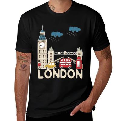 London Souvenir Tshirt Plus Size All Match Tee Shirt