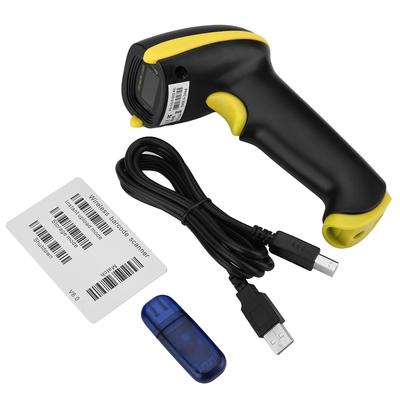 Handlicher kabelloser 2,4-GHz-Laser-Barcode-Scanner-Leser für iOS Android Windows Gelb