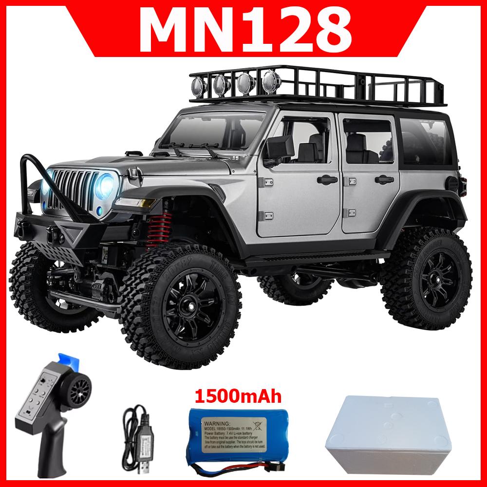 MN128 1/12 RC Car 4WD MN Model RTR 2.4G Remote Control Car Off-Road Climbing Vehicle LED Light 35min Working RC Toy As Kids Gift