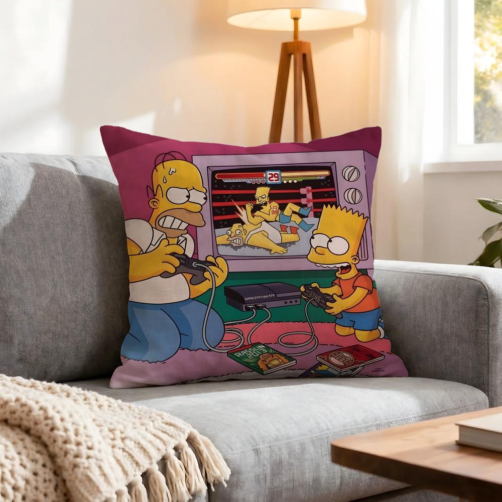 Cartoon The Simpsons Cushion Cover 1Pcs Decorative Covers Soft Cushion Case For Sofa Couch Decor 40X40 45X45 Pillowcases