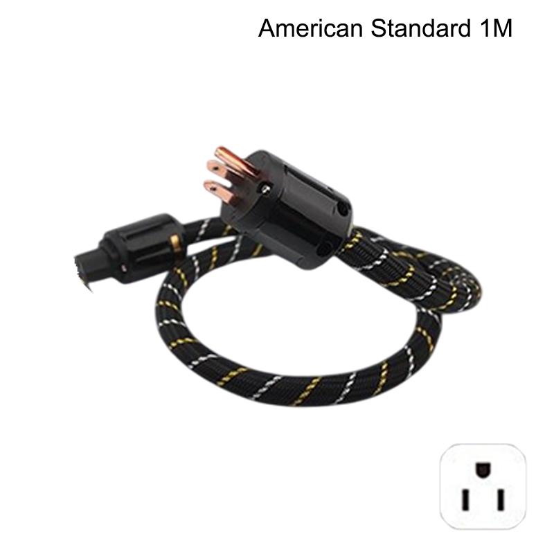 

HIFI AC Power Cable High Quality EU/US Standard Rhodium Plating Power Plug High-purity OCC With TV Amplifier Filter
