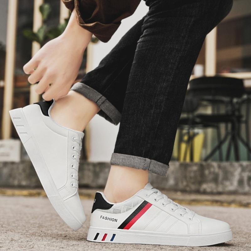Herren Leder Freizeitschuhe Mode Lässige Board Schuhe Outdoor Laufschuhe für Herren Tennis Trainingsschuh Schnürschuhe Flats Sneakers