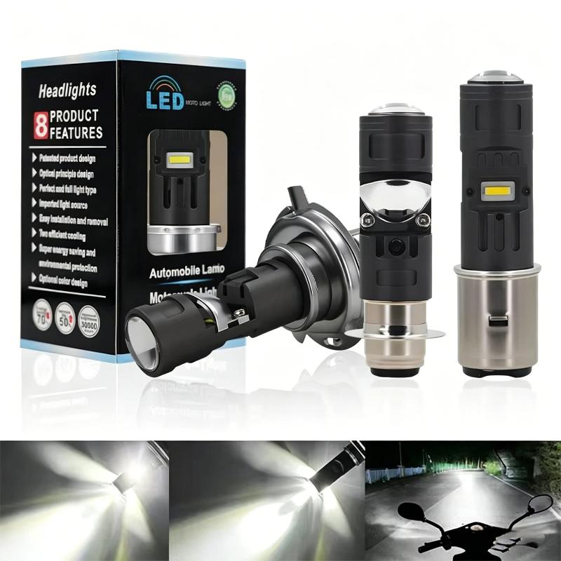 1Pcs Csp Moto Led H4 Ba20D P15D Motorcycle Headlight Bulb Super Bright 1450Lm Motos Accessories High Lo Beam Fog Light 12V