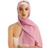 Solid Color Chiffon Hijab Scarf Bubble Pearl Soft Chiffon Headscarf Plain Design Folded Style Shawls Scarf Summer Season