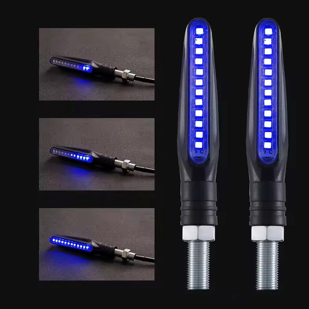 Motorcycle Led Turning Signal Directional Indicator Flowing Water Flash Rear Brake Flash Stop Signal Light Motorcycle Drl Light