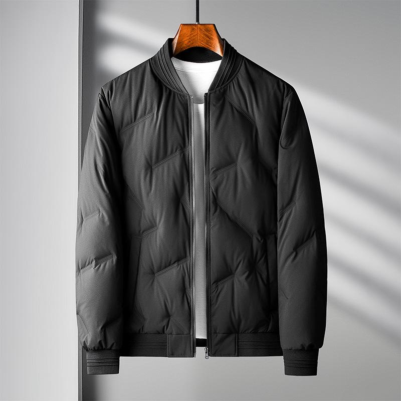 Light Down Jacket Men  S Short Thickened Baseball Collar Jacket Down Jacket M чёрный