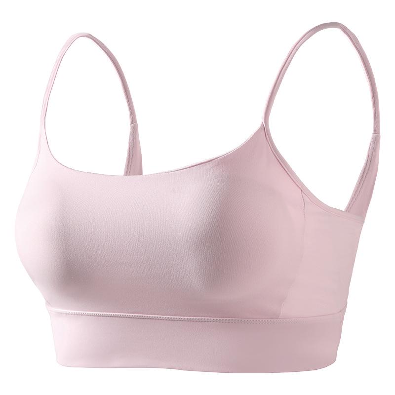 Women's Shockproof Strappy Sports Bra - Push-Up, Anti-Sagging, Backless, Running & Fitness Vest with Integrated Cup