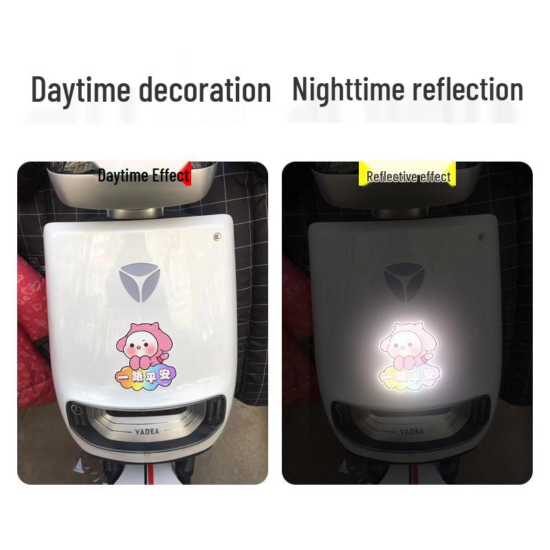 Waterproof Reflective Cartoon Car & Motorcycle Decal: Scratch Cover & Decoration