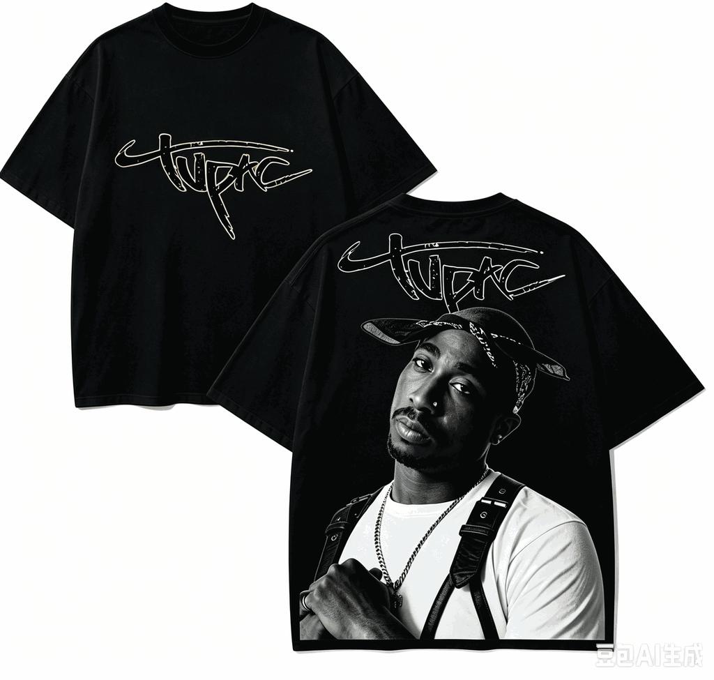 Tupac Shakur für Fan-Geschenk T-Shirt Herren Damen Harajuku Oversized Unisex Kurzarm Streetwear Hohe Qualität Klassisch Weich Y2k Ins