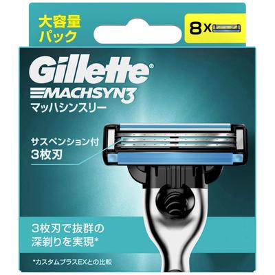 Gillette Mach Thin Drei Bartrasierer für 8 Ersatzklingen Einzelartikel Männer, Klingen, Keine,