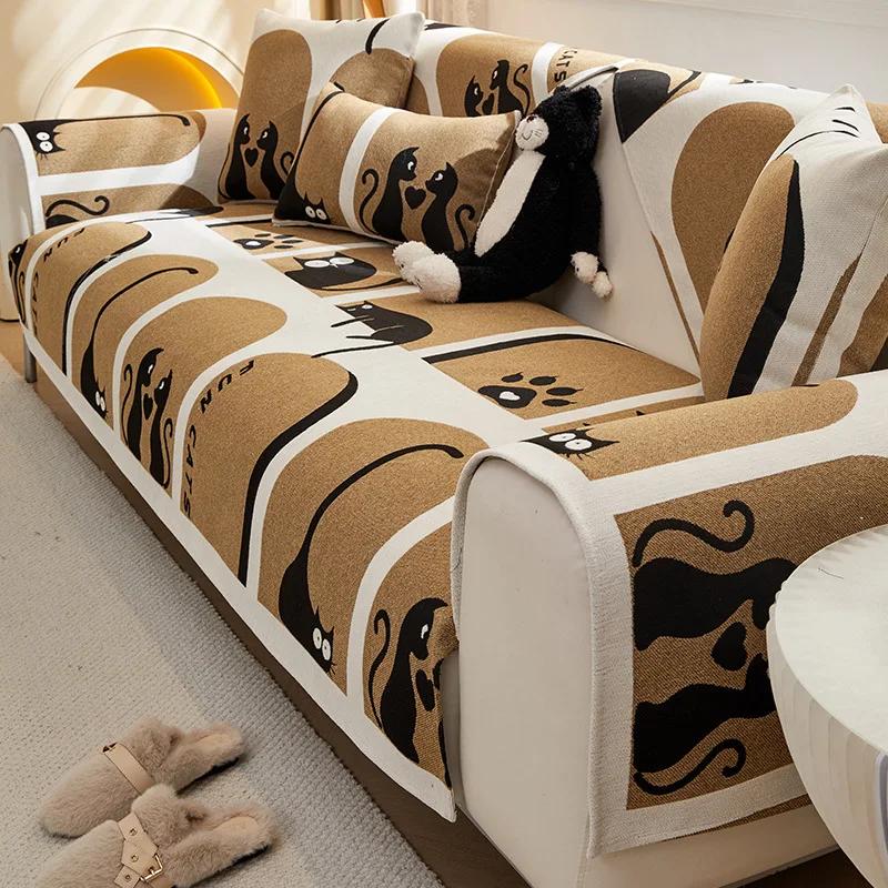Cartoon Chenille Sofa Cover Cloth Towel  New Four Seasons Universal Sofa Cover Cover a Whole Full Cover Cushion