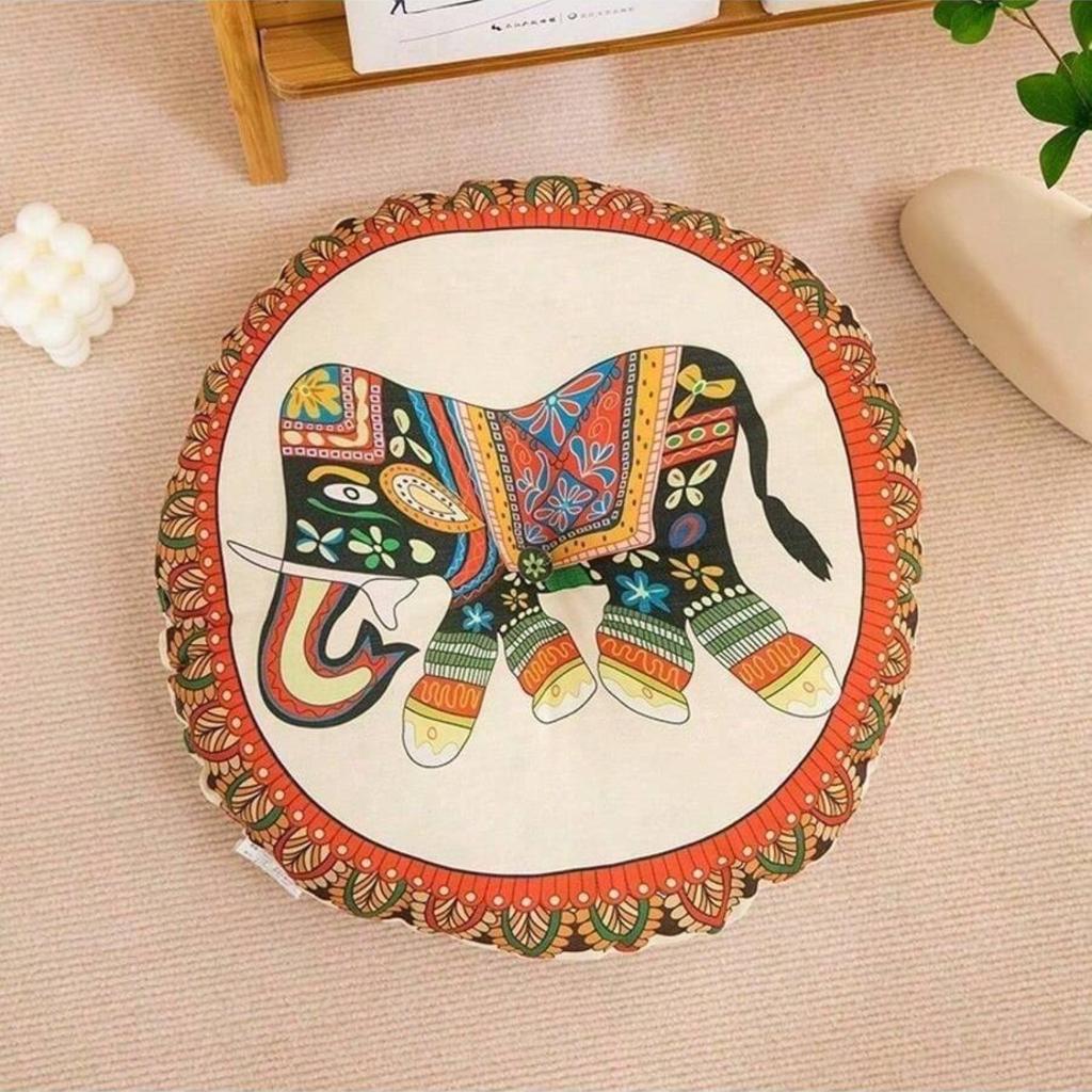 Bohemian Style Soft Round Cushion, Suitable for Living Rooms, Offices, and Gaming Chairs.