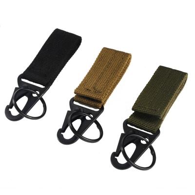 Tactically Key Holder Belt Clip Hanging Carabiners Hook Nylon Webbing Buckle Strap Clip for Molles Belt Backpack Bag