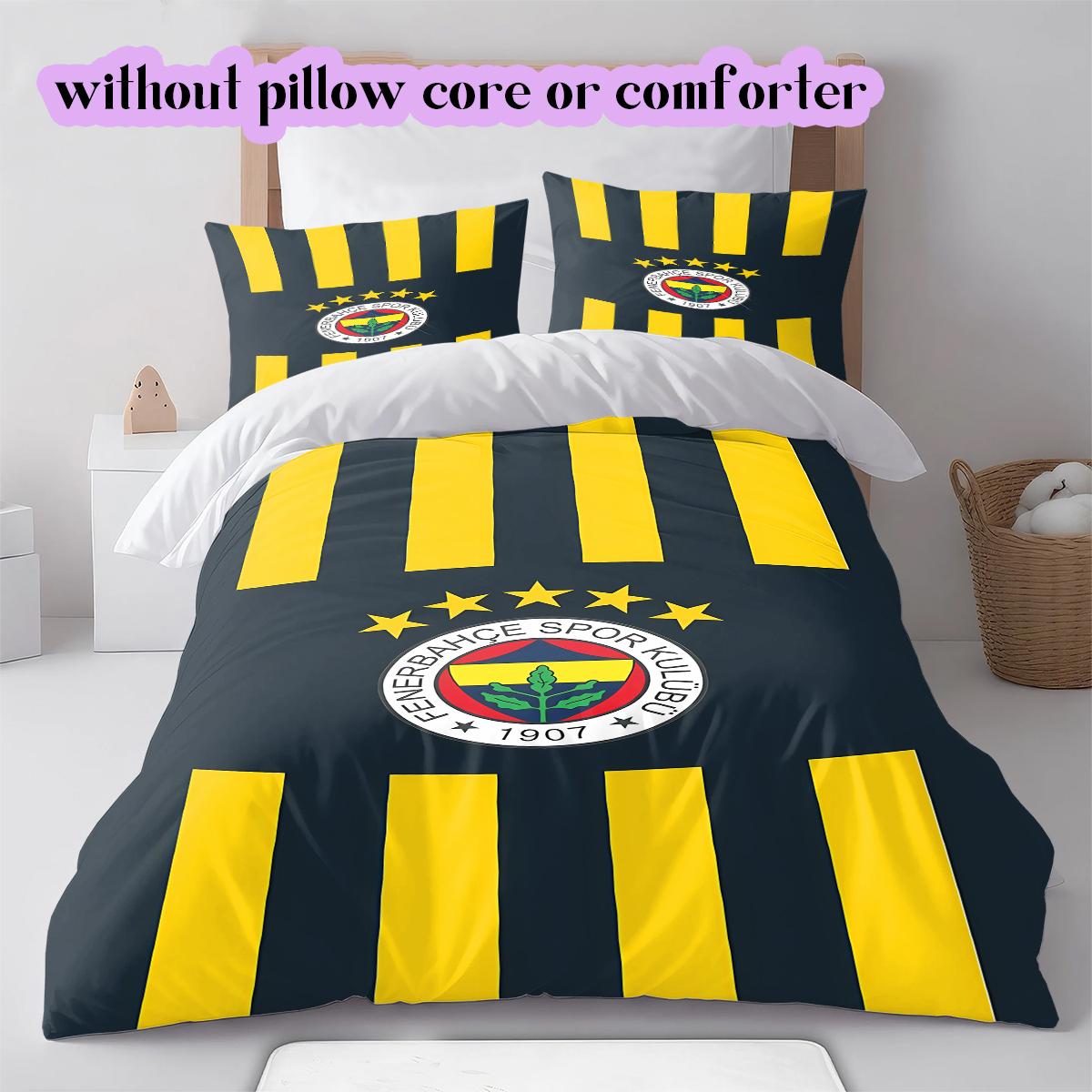 

soccer Fenerbahçe S.K Pattern Bedding Quilt Set Quilt Cover Pillowcase Home Decoration Birthday Gift (1 * duvet cover + 2 * pillowcase, without core) 135x200cm