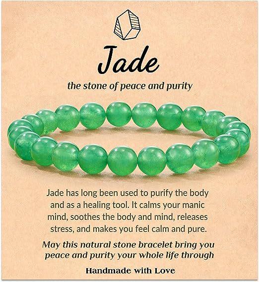 Hot Selling Natural Stone with Cardboard Beaded Elastic String Bracelet Crystal Agate Tiger Eye Stone Wholesale Bracelet Jewelry