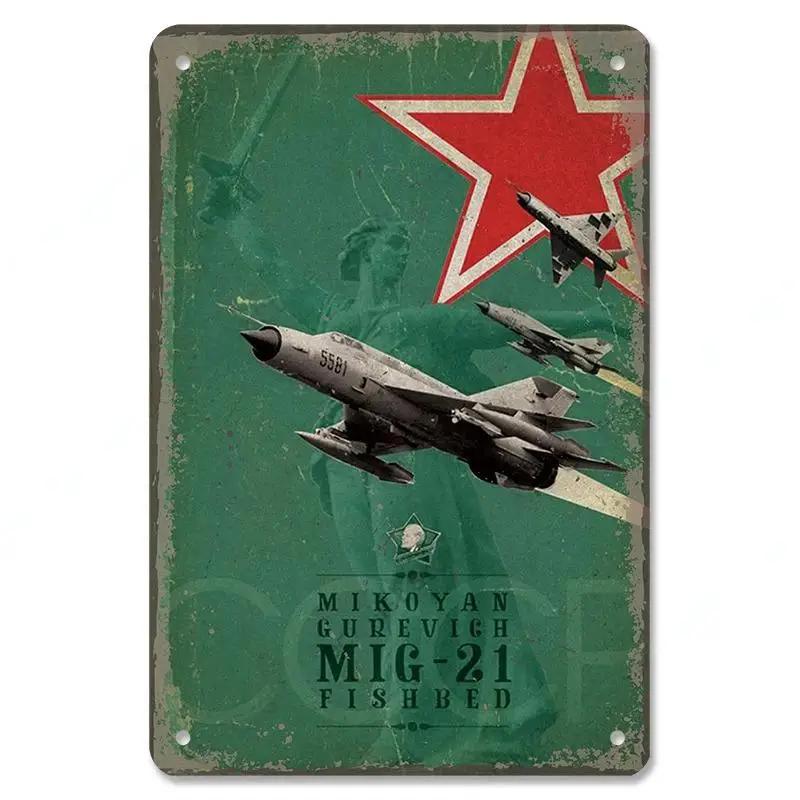 Vintage Airplane Posters Metal Tin Signs Decor Model Plane Meeting Aerien Metal Plate Wall Decor Bar Club