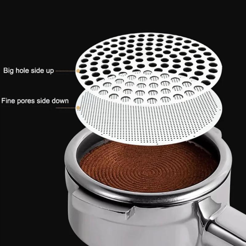 51/53/58mm Reusable Coffee Puck Screen 304 Stainless Steel Double Layer Coffee Filter Fine Mesh Professional Espresso Accessory