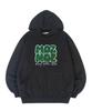 Balloon Logo Boucle Embroidery Oversized Fleece Hoodie Black