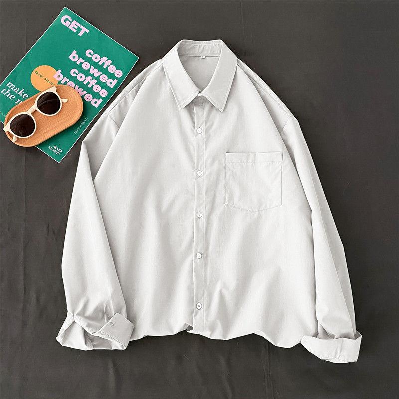 Cotton Shirts Spring Autumn Women Long Sleeve White Shirt Female Large Size Solid Korean Style Casual Blouses