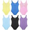 Leotard Professionale per Balletto e Ginnastica per Bambine: Design Patchwork in Rete Trasparente con Schiena a V, Senza Maniche per Allenamento e Lezione
