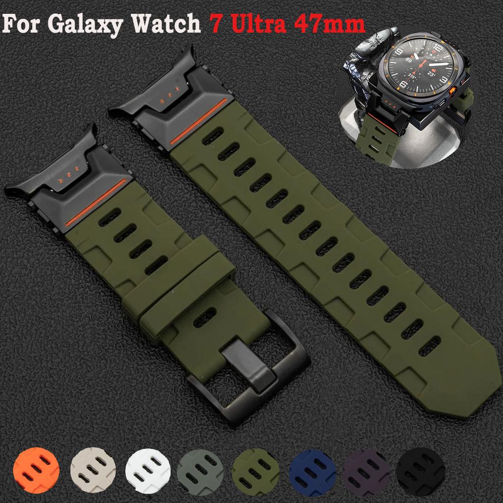 Luxuriöses weiches Silikonarmband für Samsung Galaxy Watch Ultra 47mm Sportarmband für Galaxy Watch Ultra Ohne Lücken Gebogenes Ende Armband