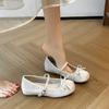 Small inner height increase bow Mary Jane shoes 2025 autumn new high-end soft-soled ballet single shoes women
