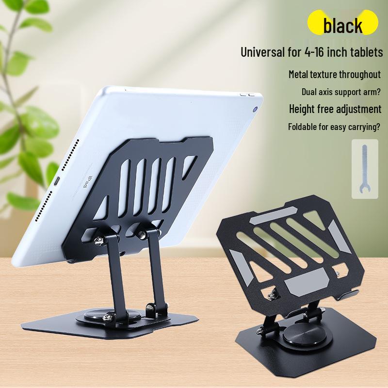 Foldable Metal Laptop & Tablet Stand with 360° Rotation and Double Rod Support
