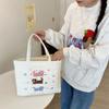 4 Cute Kitten Embroidered Handbag Quilted Tote Bag Women's Shopping Bag