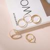 Wind Fashion Popular Lightning Ecg Women'S Ring 5-Piece Set