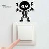 Living Room Switch Decal Electric Shock Skeleton Sticker, Cartoon Wall Decoration Sticker Self Adhesive Light for Bedroom
