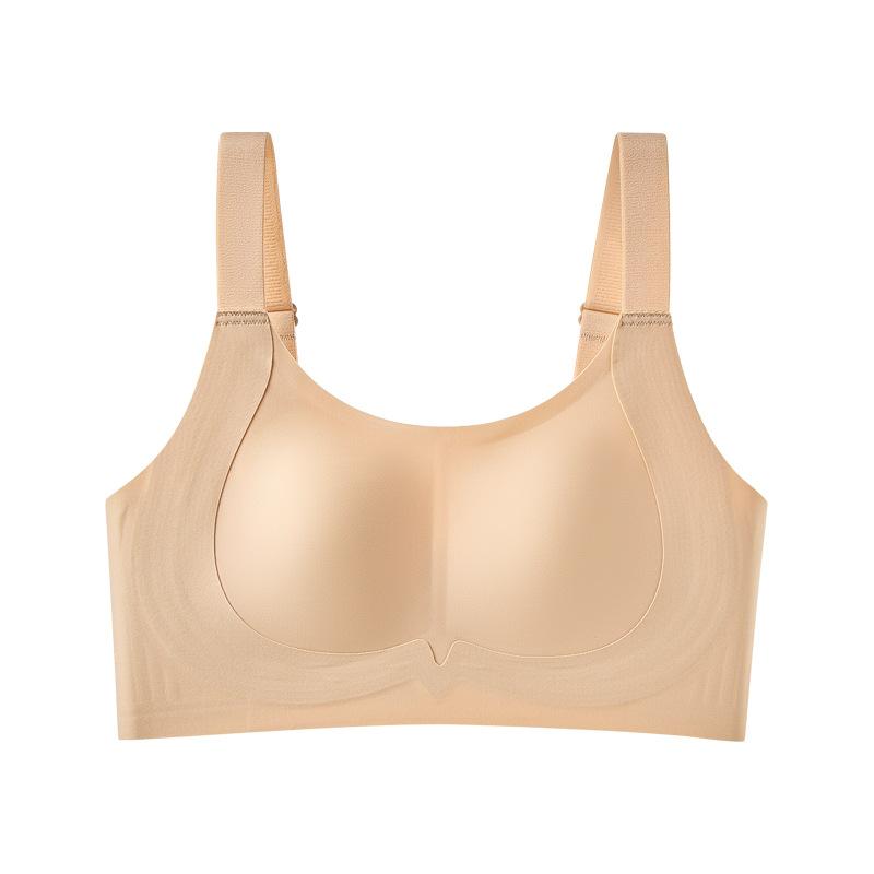 Invisible Bra Women's Jelly Soft Support Underwear Thin Large-sized Full-cup Bra Push Up Bra