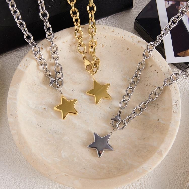 Contemporary Star Motifs Clavicle Chain Corrosion Resistant Stainless Steel Collarbone Chain Jewelry Gift